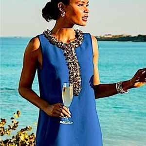 Lilly Pulitzer edita  Sleeveless Dress with Embellished Neckline